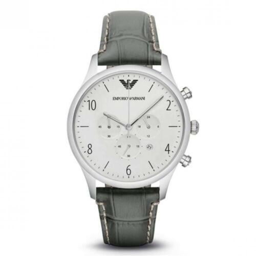 Emporio Armani Men's Classic AR1861 Grey Leather Quartz Watch